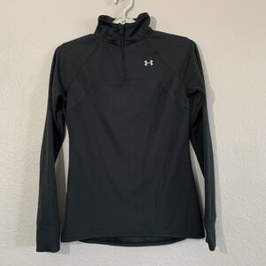 Under Armour Run‎ Women's Size XS Semi-Fitted Long Sleeve 1/4 Zip Pullover Black